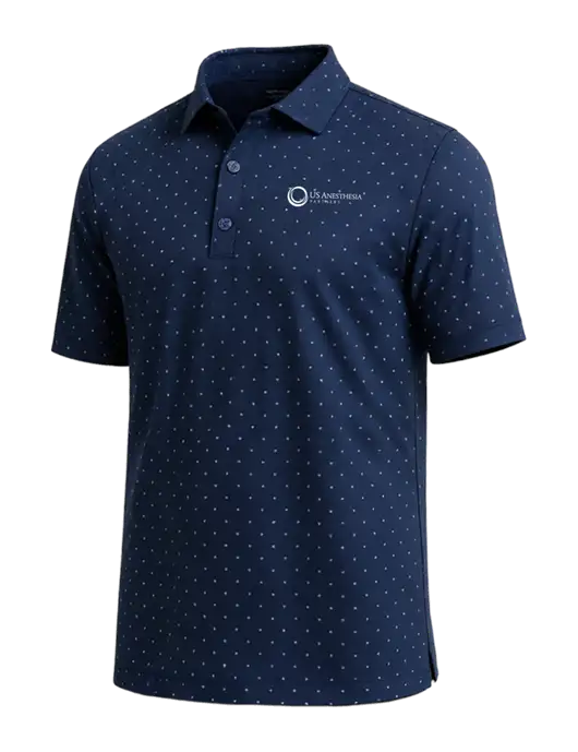 Callaway Micro Chev Dark Navy Print Polo w/US Anesthesia Partners Logo