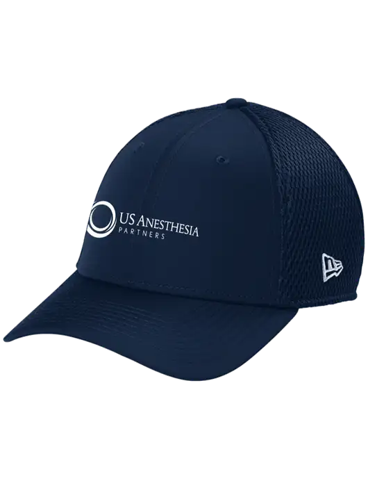 New Era 39THIRTY Performance Stretch Dark Navy Mesh Cap w/US Anesthesia Partners Logo