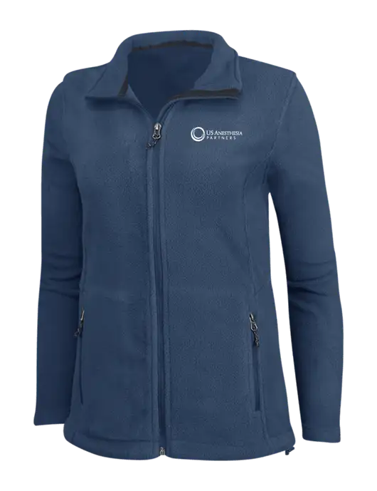 Womens Light Navy Fleece Jacket w/US Anesthesia Partners Logo