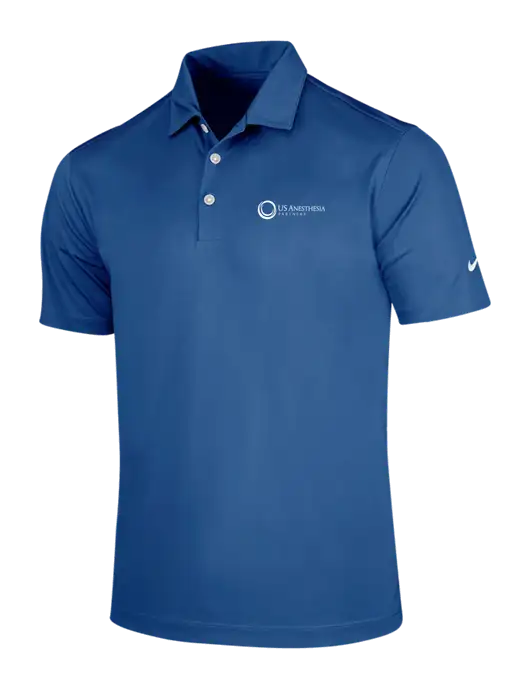 NIKE Dark Royal Dri-Fit Vertical Mesh Polo w/US Anesthesia Partners Logo