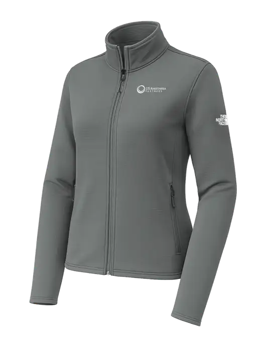 The North Face Womens Aim Full-Zip Dark Medium Grey Fleece Jacket w/US Anesthesia Partners Logo