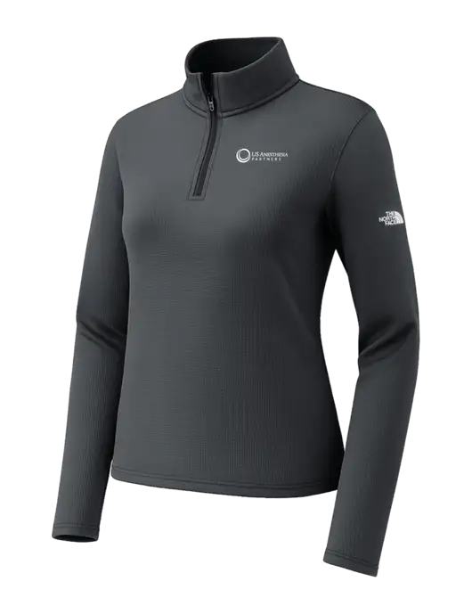 The North Face Womens Aim 1/4-Zip Charcoal Grey Fleece w/US Anesthesia Partners Logo