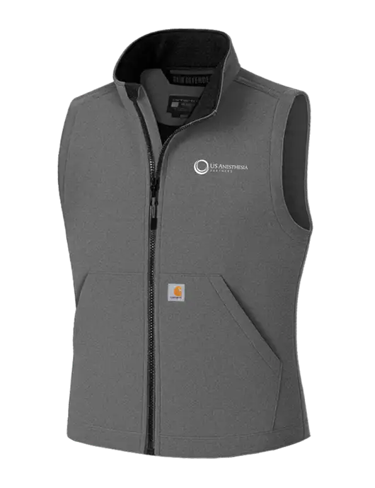 Carhartt Rain Defender Dark Medium Grey Soft Shell Vest w/US Anesthesia Partners Logo