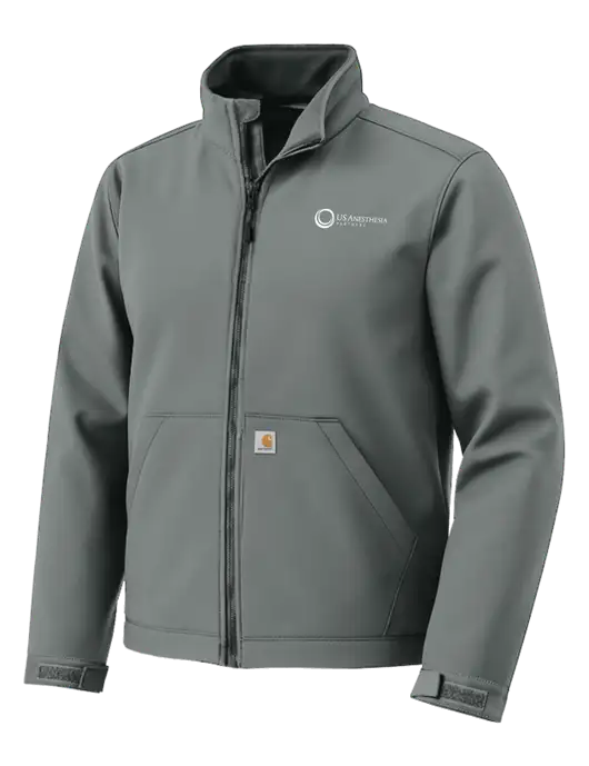 Carhartt Rain Defender Dark Medium Grey Soft Shell Jacket w/US Anesthesia Partners Logo