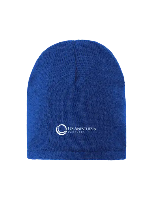 Dark Royal Fleece-Lined Beanie Cap w/US Anesthesia Partners Logo