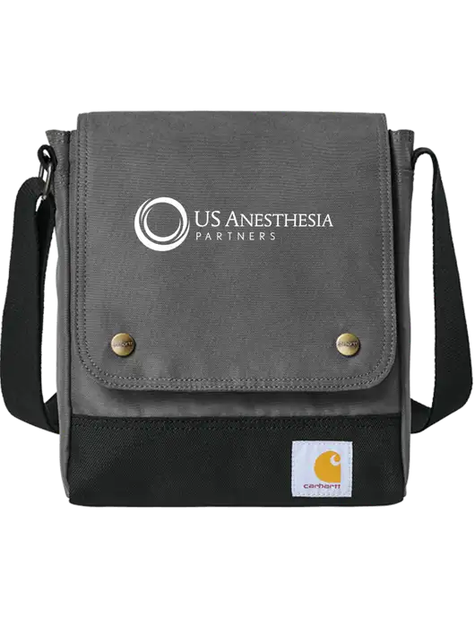 Carhartt Medium Grey Crossbody Snap Bag w/US Anesthesia Partners Logo