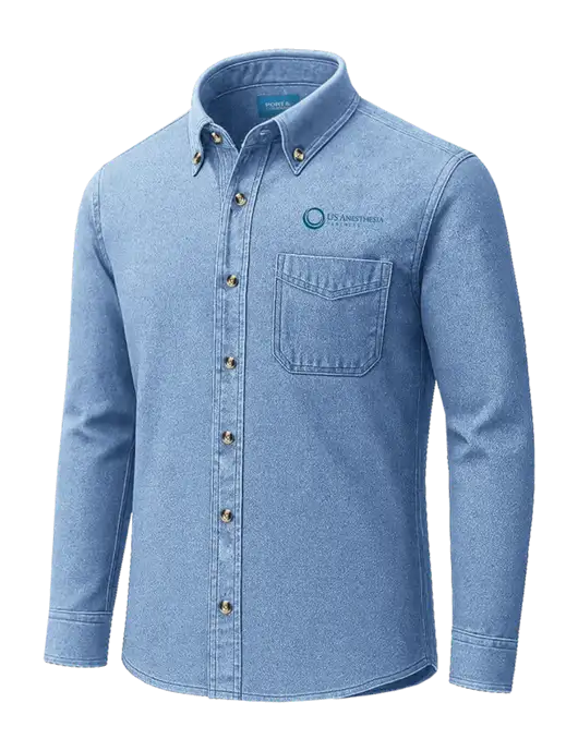 Long Sleeve Light Blue Denim Shirt
 w/US Anesthesia Partners Logo