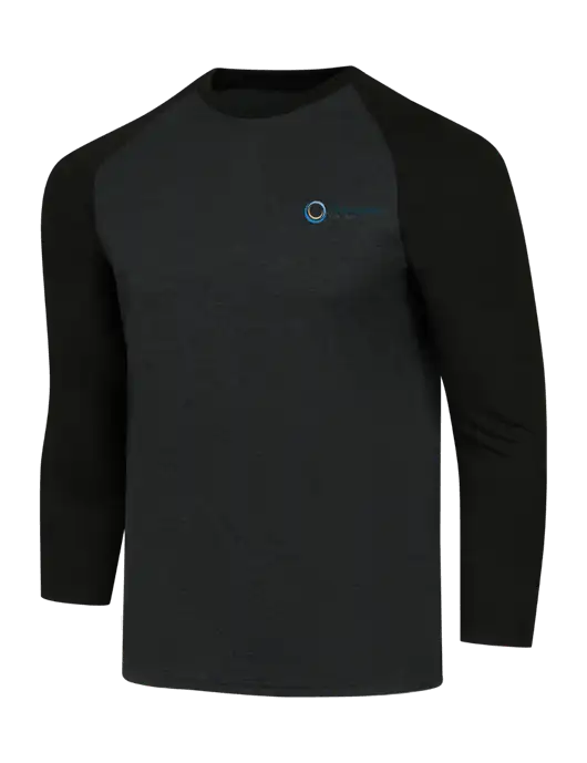 Simply Soft 3/4 Sleeve Black/Black Frost Ring Spun Cotton T-Shirt w/US Anesthesia Partners Logo