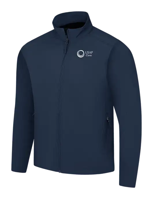 Navy Core Soft Shell Jacket w/USAP Cares Logo