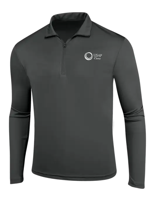 Dark Grey PosiCharge Competitor 1/4 Zip Pullover w/USAP Cares Logo