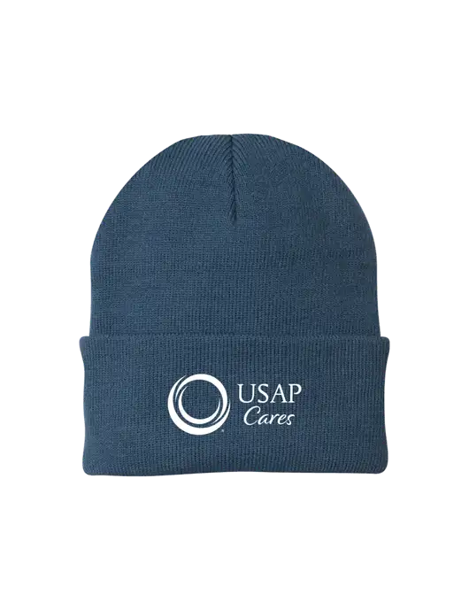 Dark Slate Knit Cap w/USAP Cares Logo