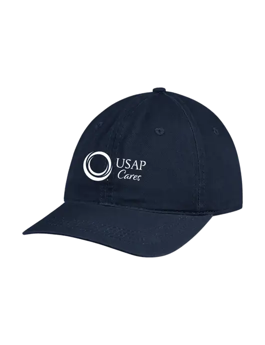Garment Washed Unstructured Twill Navy Cap w/USAP Cares Logo