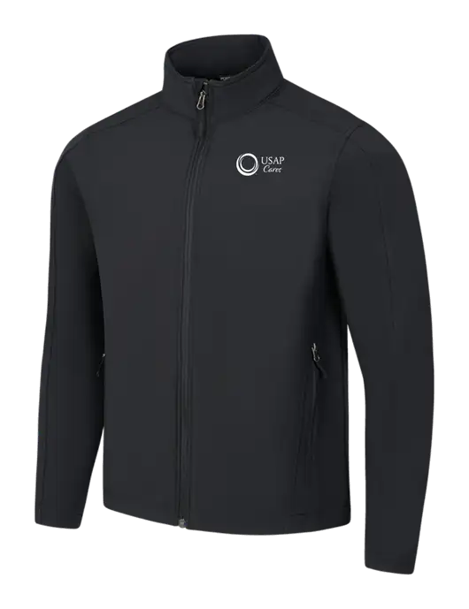 Black Core Soft Shell Jacket w/USAP Cares Logo