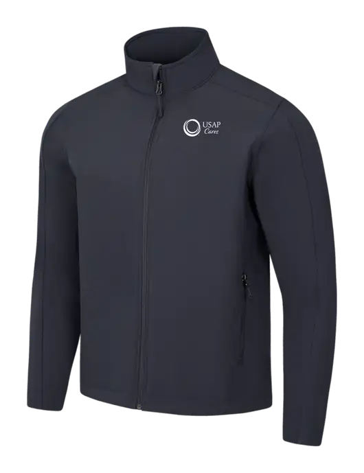 Charcoal Grey Core Soft Shell Jacket w/USAP Cares Logo