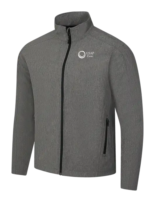 Medium Grey Heather Core Soft Shell Jacket w/USAP Cares Logo