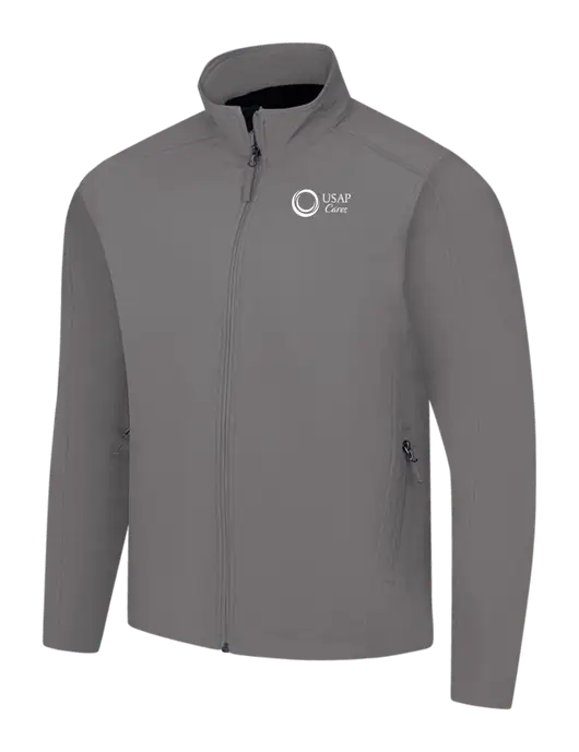 Medium Grey Core Soft Shell Jacket w/USAP Cares Logo