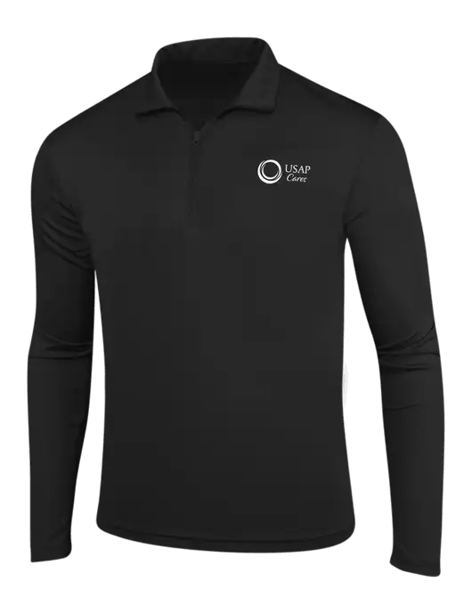 Black PosiCharge Competitor 1/4 Zip Pullover w/USAP Cares Logo