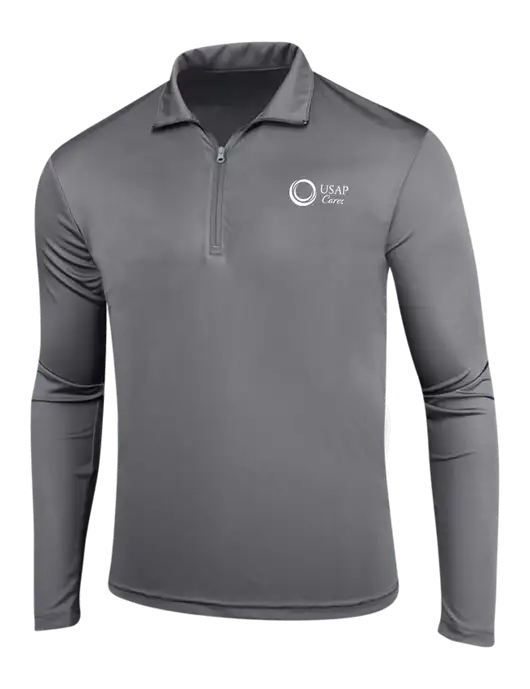 Medium Grey PosiCharge Competitor 1/4 Zip Pullover w/USAP Cares Logo