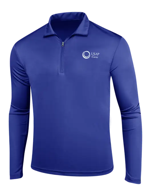 Dark Royal PosiCharge Competitor 1/4 Zip Pullover w/USAP Cares Logo