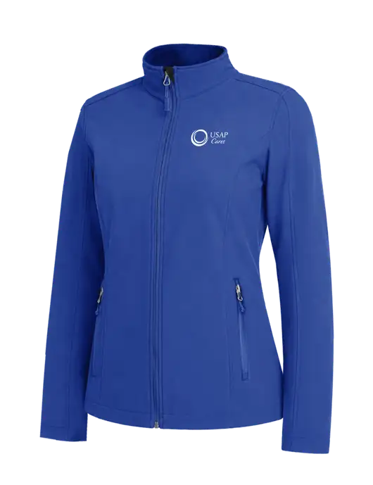 Dark Royal Womens Core Soft Shell Jacket w/USAP Cares Logo