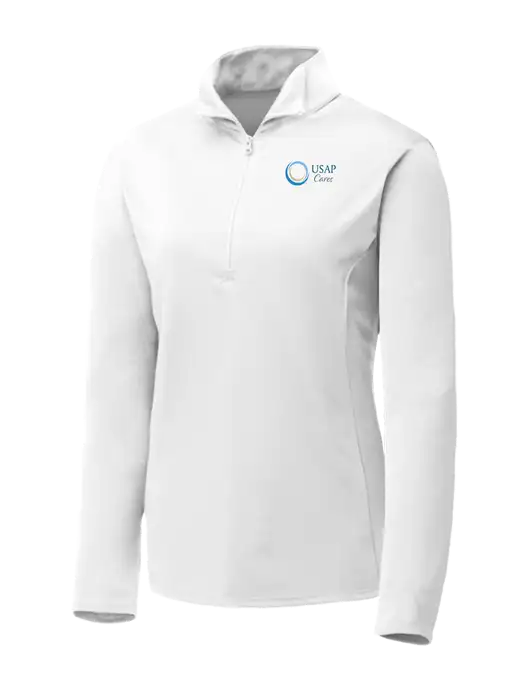 White Womens Posicharge Competitor ¼ Zip Pullover w/USAP Cares Logo