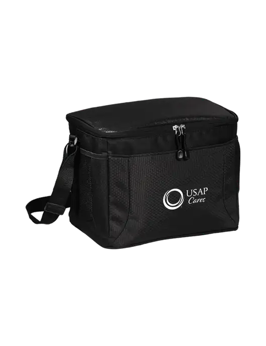 12 Can Black/Black Cube Cooler  w/USAP Cares Logo