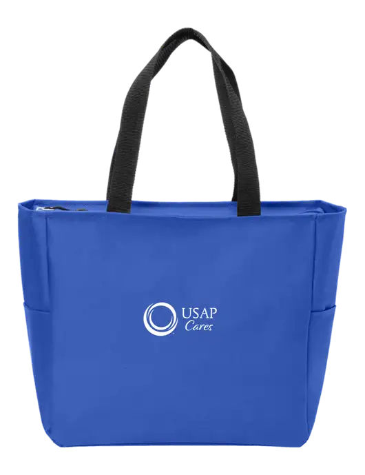 Everyday True Royal Zip Tote  w/USAP Cares Logo