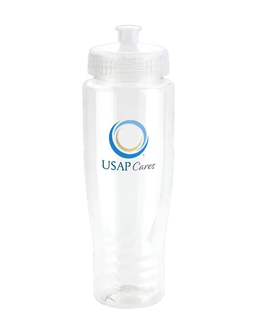 Roam Clear 28 oz Eco-Polyclear Bottle with Push Pull Lid w/USAP Cares Logo