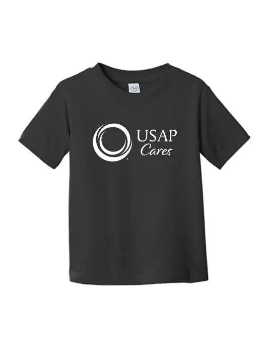 Rabbit Skins Black Toddler Fine Jersey Tee w/USAP Cares Logo