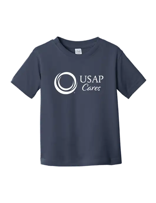 Rabbit Skins Navy Toddler Fine Jersey Tee w/USAP Cares Logo