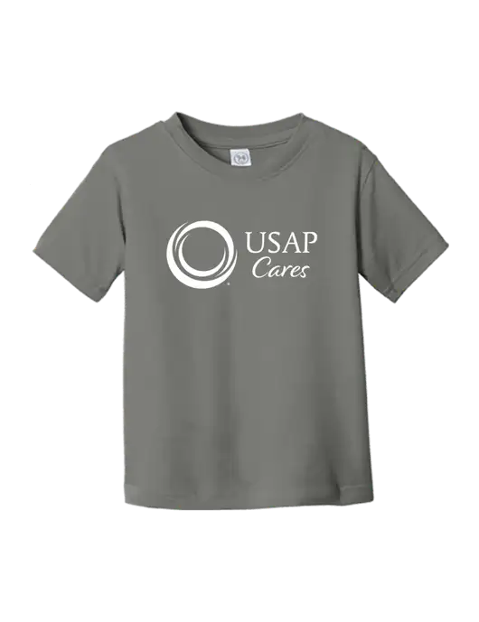 Rabbit Skins Charcoal Toddler Fine Jersey Tee w/USAP Cares Logo