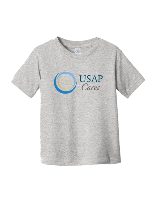 Rabbit Skins Light Grey Heather Toddler Fine Jersey Tee w/USAP Cares Logo