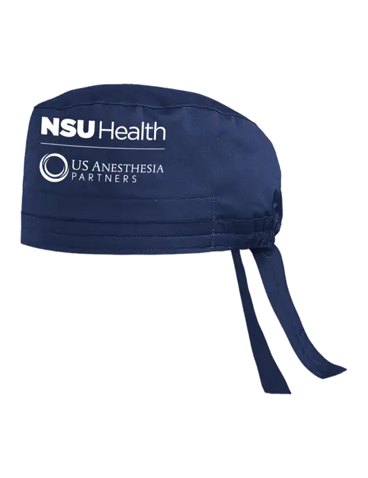Wink WorkFlex Navy Scrub Cap w/NSU Health/USAP Logo