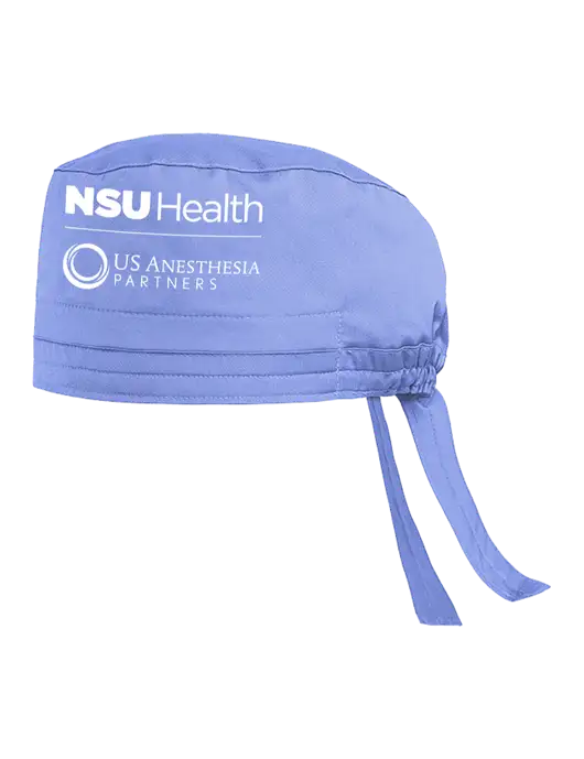 Wink WorkFlex Carolina Blue Scrub Cap w/NSU Health/USAP Logo
