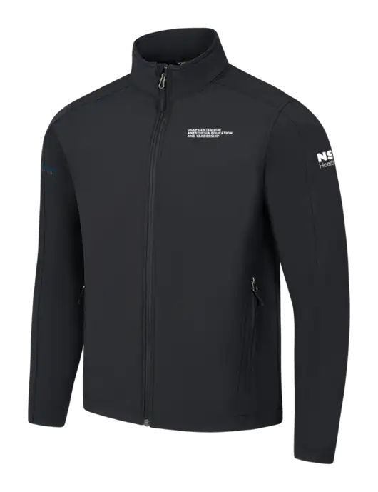 Black Core Soft Shell Jacket w/USAP NSU Logo, USAP NSU Logo, US Anesthesia Partners Logo