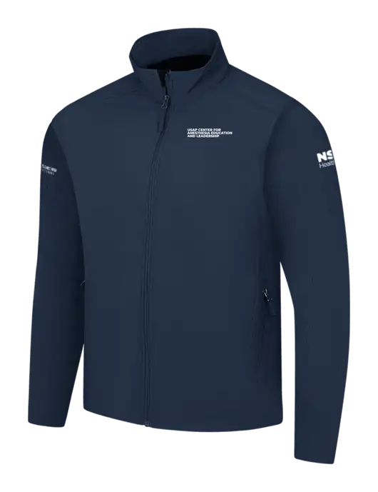 Navy Core Soft Shell Jacket w/USAP NSU Logo, USAP NSU Logo, US Anesthesia Partners Logo