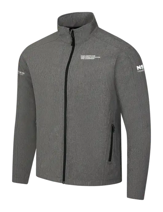 Medium Grey Heather Core Soft Shell Jacket w/USAP NSU Logo, USAP NSU Logo, US Anesthesia Partners Logo