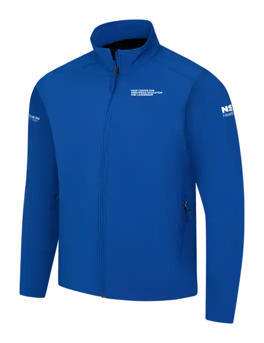 Dark Royal Core Soft Shell Jacket w/USAP NSU Logo, USAP NSU Logo, US Anesthesia Partners Logo
