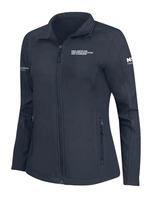 Navy Womens Core Soft Shell Jacket w/USAP NSU Logo, USAP NSU Logo, US Anesthesia Partners Logo