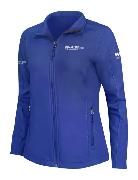 Dark Royal Womens Core Soft Shell Jacket w/USAP NSU Logo, USAP NSU Logo, US Anesthesia Partners Logo