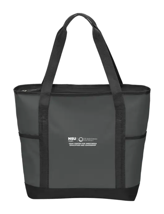 On the Go Charcoal/Black Tote  w/Full USAP NSU Logo
