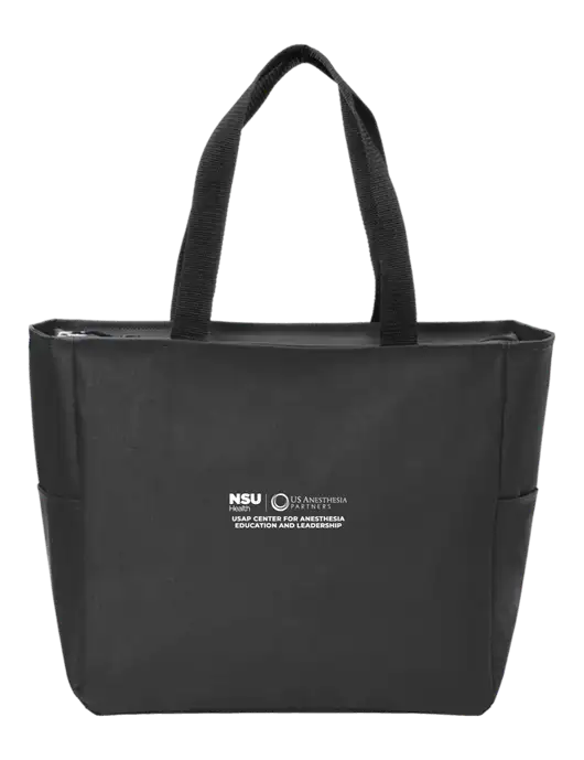Everyday Black Zip Tote  w/Full USAP NSU Logo