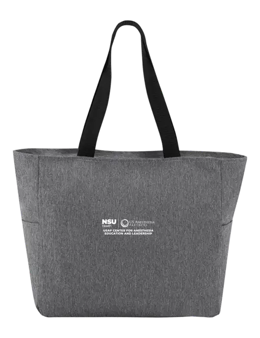 Everyday Heather Grey Zip Tote  w/Full USAP NSU Logo