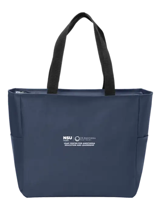 Everyday Navy Zip Tote  w/Full USAP NSU Logo