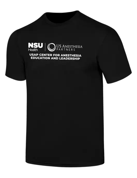 Simply Soft Black 4.5oz  Poly/Combed Ring Spun Cotton T-Shirt w/Full USAP NSU Logo