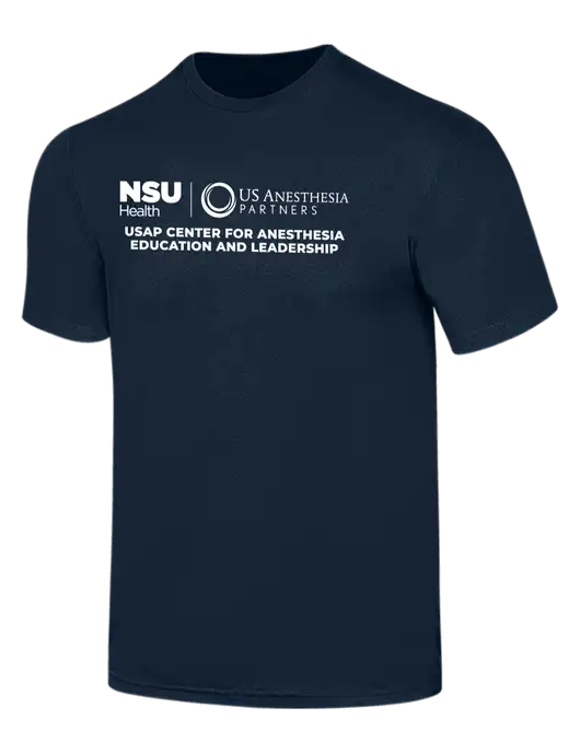 Simply Soft Navy 4.5oz  Poly/Combed Ring Spun Cotton T-Shirt w/Full USAP NSU Logo