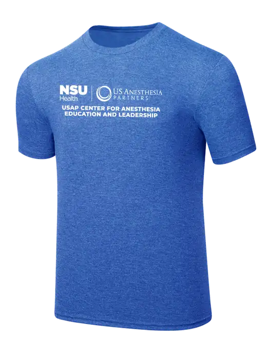 Simply Soft Royal Frost 4.5oz  Poly/Combed Ring Spun Cotton T-Shirt w/Full USAP NSU Logo