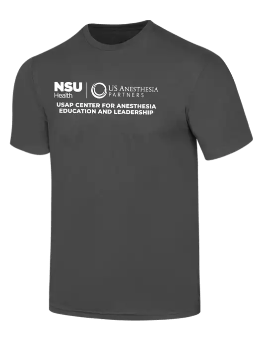 Simply Soft Charcoal 4.5oz  Poly/Combed Ring Spun Cotton T-Shirt w/Full USAP NSU Logo