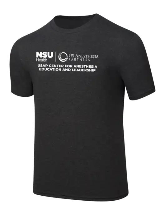 Simply Soft Black Frost 4.5oz  Poly/Combed Ring Spun Cotton T-Shirt w/Full USAP NSU Logo