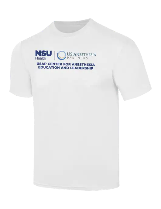 Simply Soft White 4.5oz  Poly/Combed Ring Spun Cotton T-Shirt w/Full USAP NSU Logo